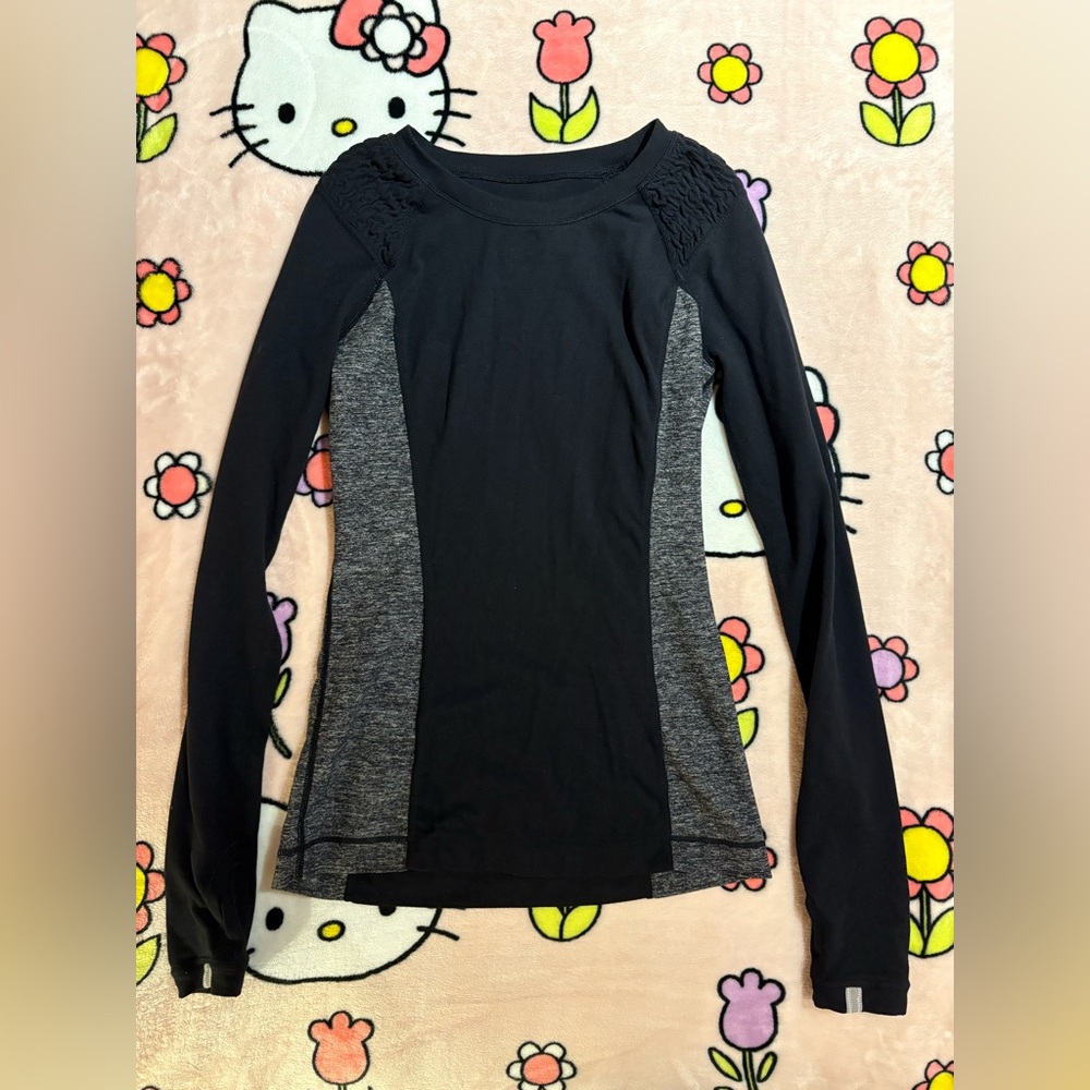 lululemon athletica Black and Gray Long Sleeve Top